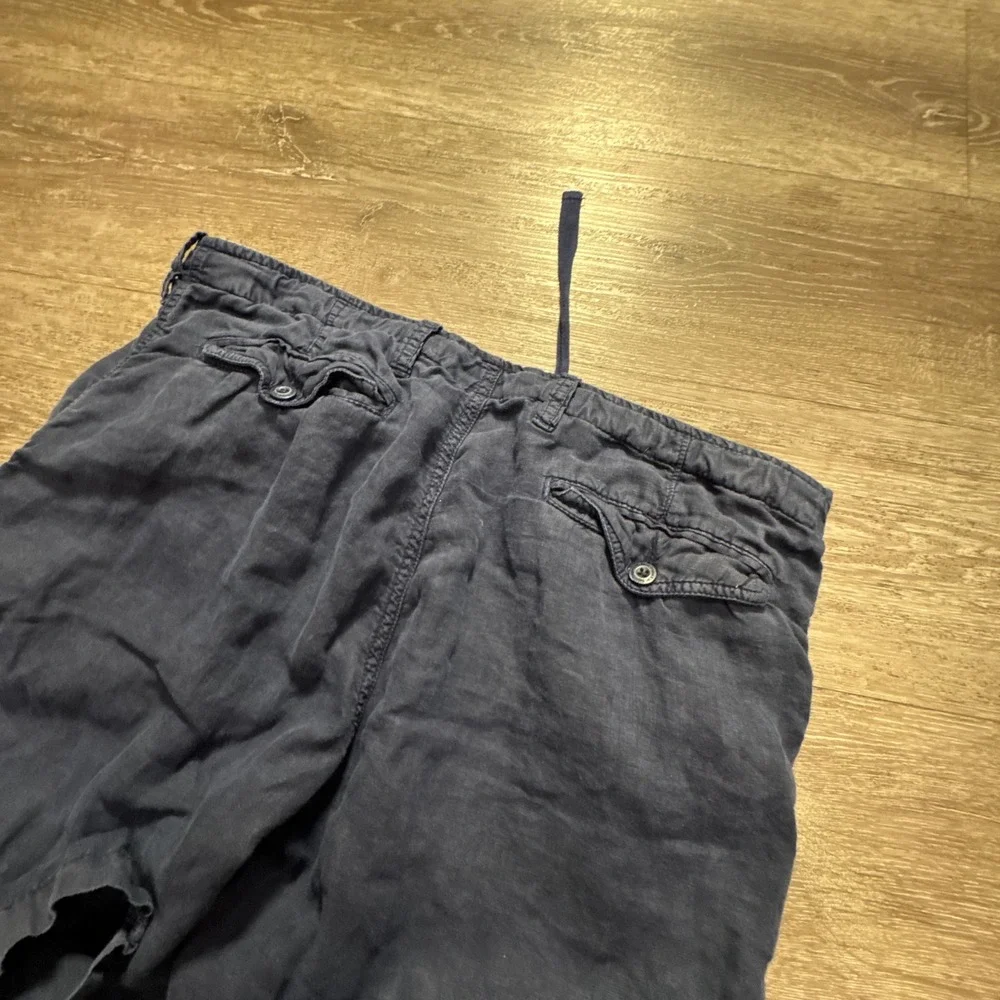 Kiwi Pants Mens XXL Blue 100% Linen Summer Beach Resort Saint Tropez 36x32
